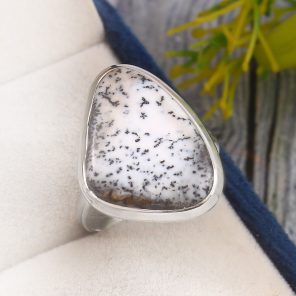 Dendratic Opal Size US 9 925 Sterling Silver Ring (REXT67-15)