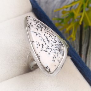 Dendratic Opal Size US 5 925 Sterling Silver Ring (REXT67-1)
