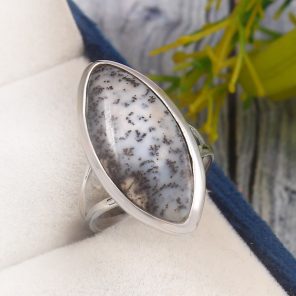 Dendratic Opal Size US 6 925 Sterling Silver Ring (REXT67-5)