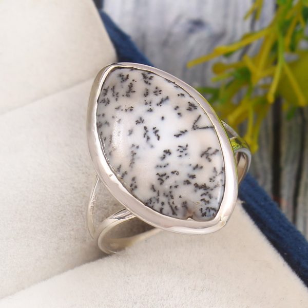 Dendratic Opal Size US 11 925 Sterling Silver Ring (REXT67-28)