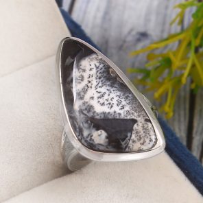 Dendratic Opal Size US 8 925 Sterling Silver Ring (REXT67-12)