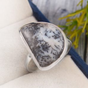 Dendratic Opal Size US 9 925 Sterling Silver Ring (REXT67-16)
