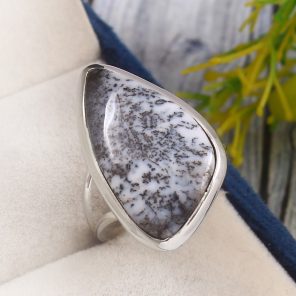 Dendratic Opal Size US 8 925 Sterling Silver Ring (REXT67-14)