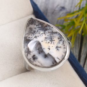 Dendratic Opal Size US 10 925 Sterling Silver Ring (REXT67-24)
