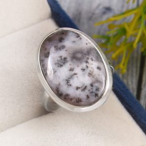 Dendratic Opal Size US 7 925 Sterling Silver Ring (REXT67-10)
