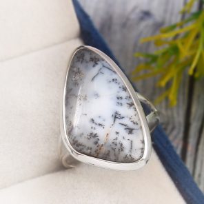 Dendratic Opal Size US 9 925 Sterling Silver Ring (REXT67-18)
