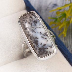 Dendratic Opal Size US 5 925 Sterling Silver Ring (REXT67-3)