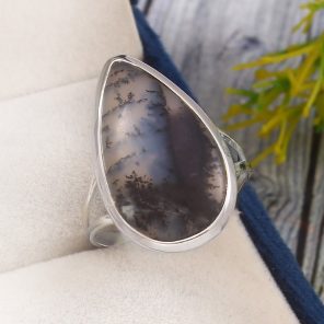 Dendratic Opal Size US 12 925 Sterling Silver Ring (REXT67-26)