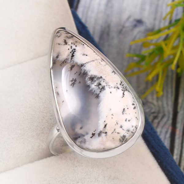 Dendratic Opal Size US 12 925 Sterling Silver Ring (REXT67-27)