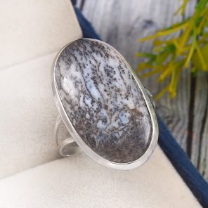 Dendratic Opal Size US 11 925 Sterling Silver Ring (REXT67-32)