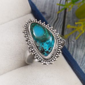 Malachite Azurit Size US 11 925 Sterling Silver Ring (REXT21-40)