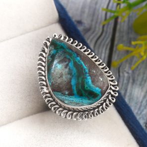 Malachite Azurit Size US 6 925 Sterling Silver Ring (REXT21-24)