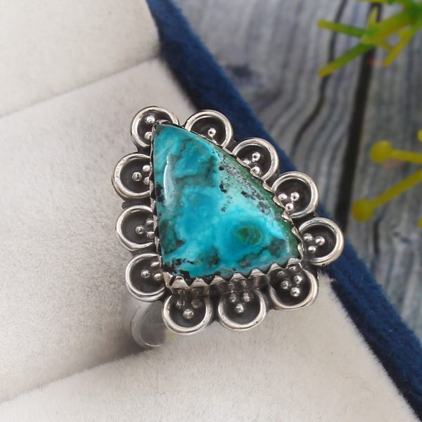 Malachite Azurit Size US 7 925 Sterling Silver Ring (REXT21-27)