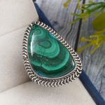 Malachite Azurit Size US 9 925 Sterling Silver Ring (REXT21-34)