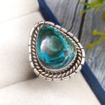 Malachite Azurit Size US 5 925 Sterling Silver Ring (REXT21-49)