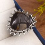 Picasso Jasper Size US 12 925 Sterling Silver Ring (REXT40-117)