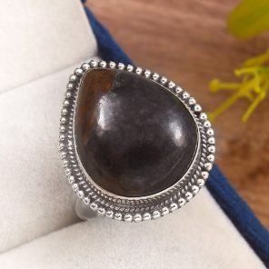 Picasso Jasper Size US 12 925 Sterling Silver Ring (REXT40-118)