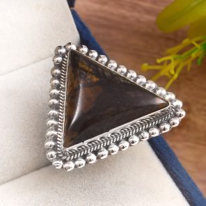 Picasso Jasper Size US 9 925 Sterling Silver Ring (REXT40-111)