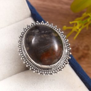 Picasso Jasper Size US 7 925 Sterling Silver Ring (REXT40-108)