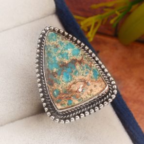 Sea Sediment Jasper Size US 6 925 Sterling Silver Ring (REXT52-54)