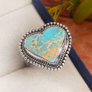 Sea Sediment Jasper Size US 9 925 Sterling Silver Ring (REXT52-78)