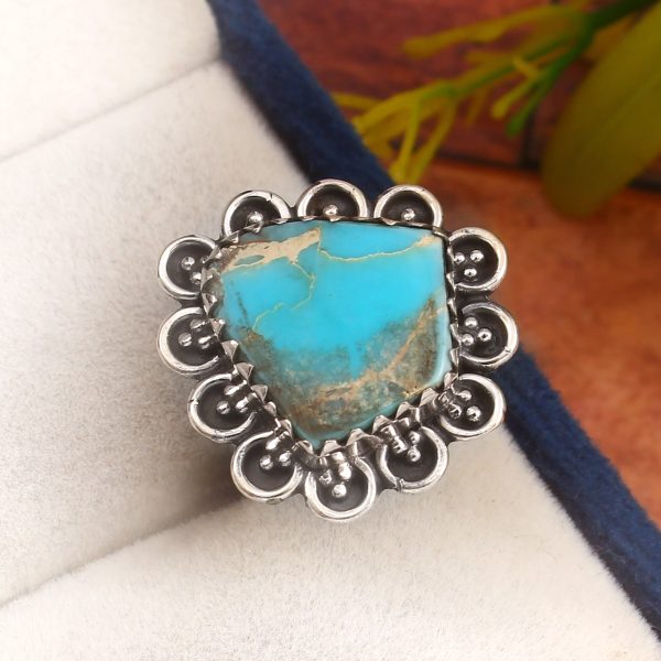 Sea Sediment Jasper Size US 5 925 Sterling Silver Ring (REXT52-48)