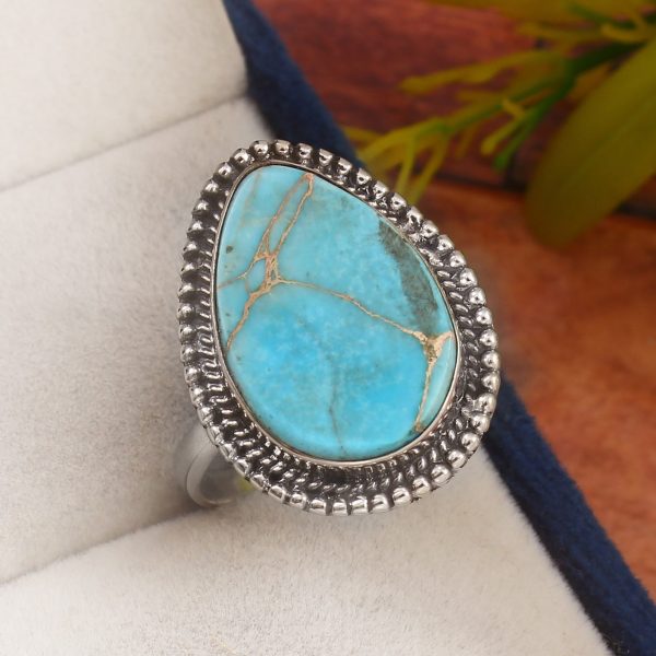 Sea Sediment Jasper Size US 10 925 Sterling Silver Ring (REXT52-86)