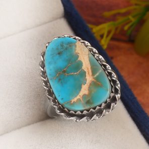 Sea Sediment Jasper Size US 8 925 Sterling Silver Ring (REXT52-75)