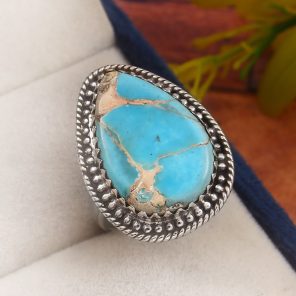 Sea Sediment Jasper Size US 7 925 Sterling Silver Ring (REXT52-66)