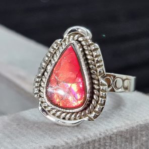 Ammolite Southwest Style Size US 9 925 Sterling Silver Ring (REXT14-49)