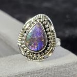 Ammolite Southwest Style Size US 5 925 Sterling Silver Ring (REXT14-24)