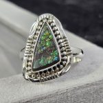 Ammolite Southwest Style Size US 10 925 Sterling Silver Ring (REXT14-33)