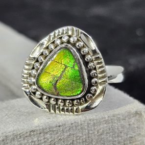 Ammolite Southwest Style Size US 10 925 Sterling Silver Ring (REXT14-32)