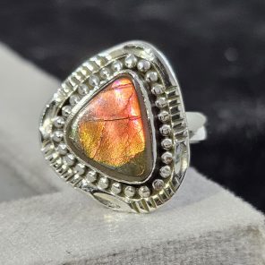 Ammolite Southwest Style Size US 7 925 Sterling Silver Ring (REXT14-26)