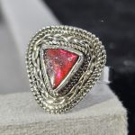 Ammolite Size US 8 925 Sterling Silver Ring (REXT14-38)