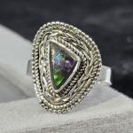 Ammolite Size US 9 925 Sterling Silver Ring (REXT14-40)