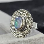 Ammolite Size US 5 925 Sterling Silver Ring (REXT14-34)