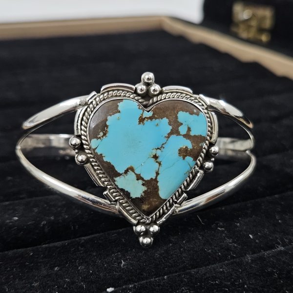 No.8 Mines Turquoise Southwest Style 925 Sterling Silver Bangle Cuff (RS3-135) - Image 3