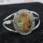 Kingman Turquoise Southwest Style 925 Sterling Silver Bangle Cuff (RS3-132)