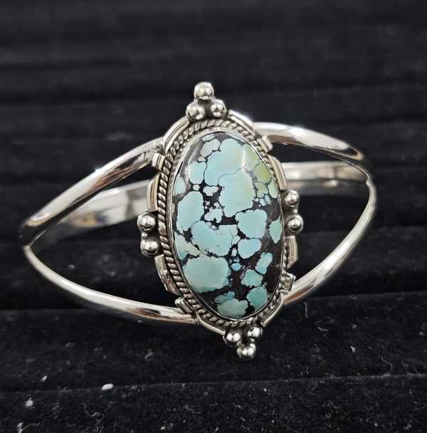 Bamboo Mountain Turquoise Southwest Style 925 Sterling Silver Bangle Cuff (RS3-139) - Image 3