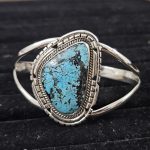 Bamboo Mountain Turquoise Southwest Style 925 Sterling Silver Bangle Cuff (RS3-138)