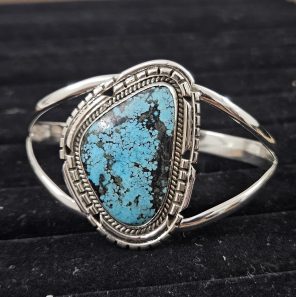 Bamboo Mountain Turquoise Southwest Style 925 Sterling Silver Bangle Cuff (RS3-138)