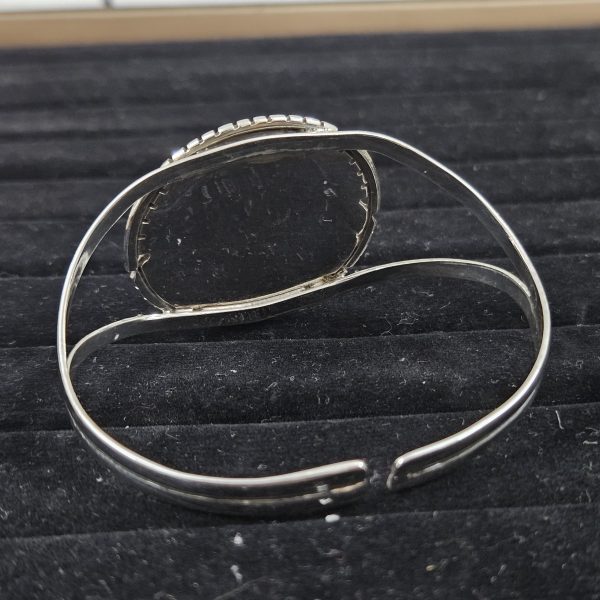 Bamboo Mountain Turquoise Southwest Style 925 Sterling Silver Bangle Cuff (RS3-137) - Image 2