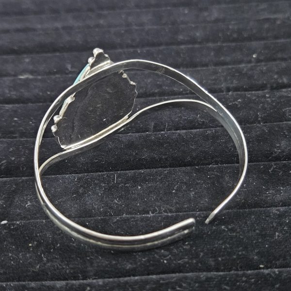 No.8 Mines Turquoise Southwest Style 925 Sterling Silver Bangle Cuff (RS3-133) - Image 3