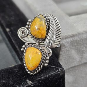 Bumble Bee Jasper Southwest Style 925 Sterling Silver Ring (REXT14-74)