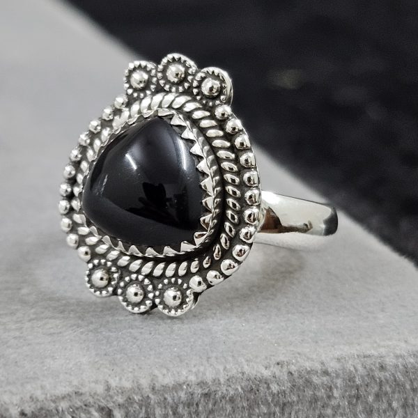 Black Onyx 925 Sterling Silver Ring (REXT73-94) - Image 2