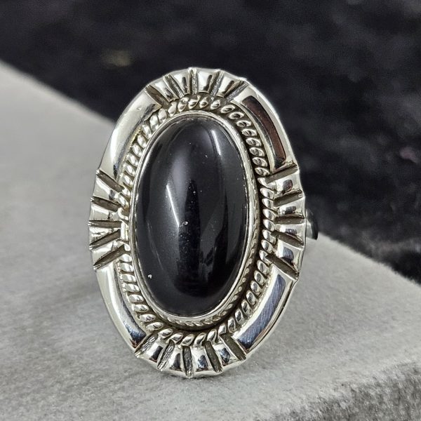 Black Onyx 925 Sterling Silver Ring (REXT73-88) - Image 2