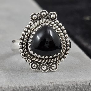 Black Onyx 925 Sterling Silver Ring (REXT73-94)