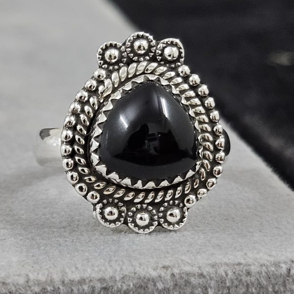 Black Onyx 925 Sterling Silver Ring (REXT73-94)