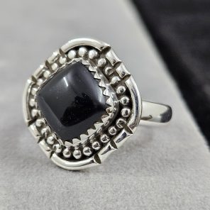 Black Onyx 925 Sterling Silver Ring (REXT73-89)